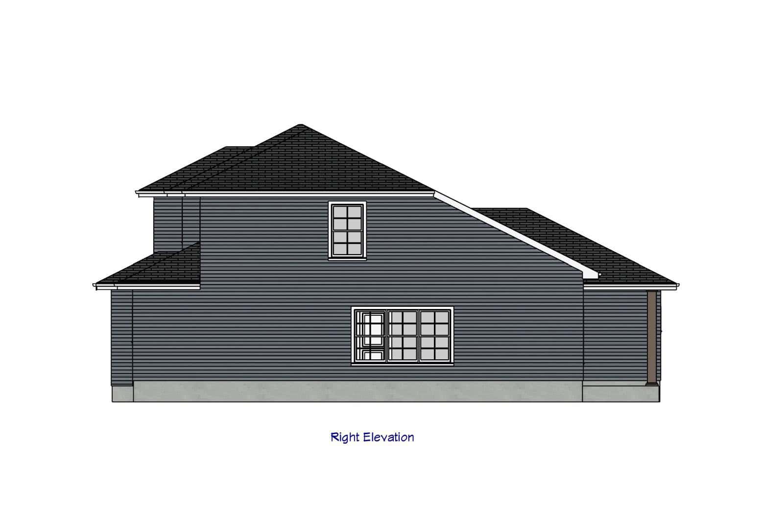 Home Plan Right Elevation of this 3-Bedroom,1615 Sq Ft Plan -203-1060