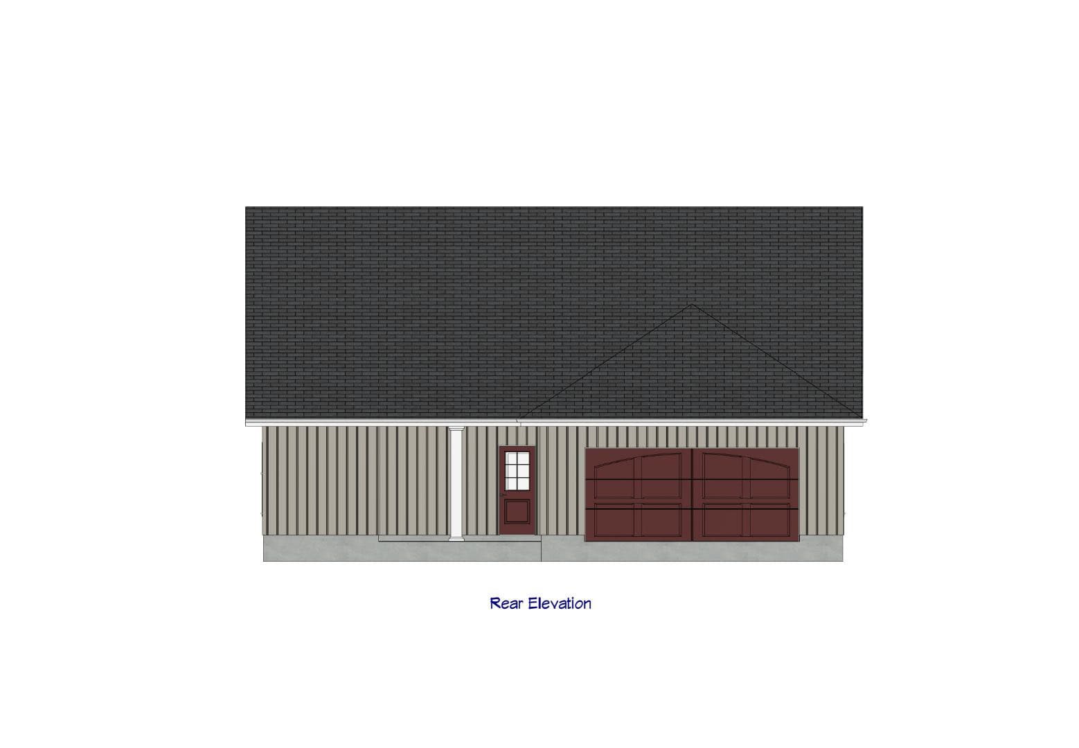 Home Plan Rear Elevation of this 3-Bedroom,1520 Sq Ft Plan -203-1061