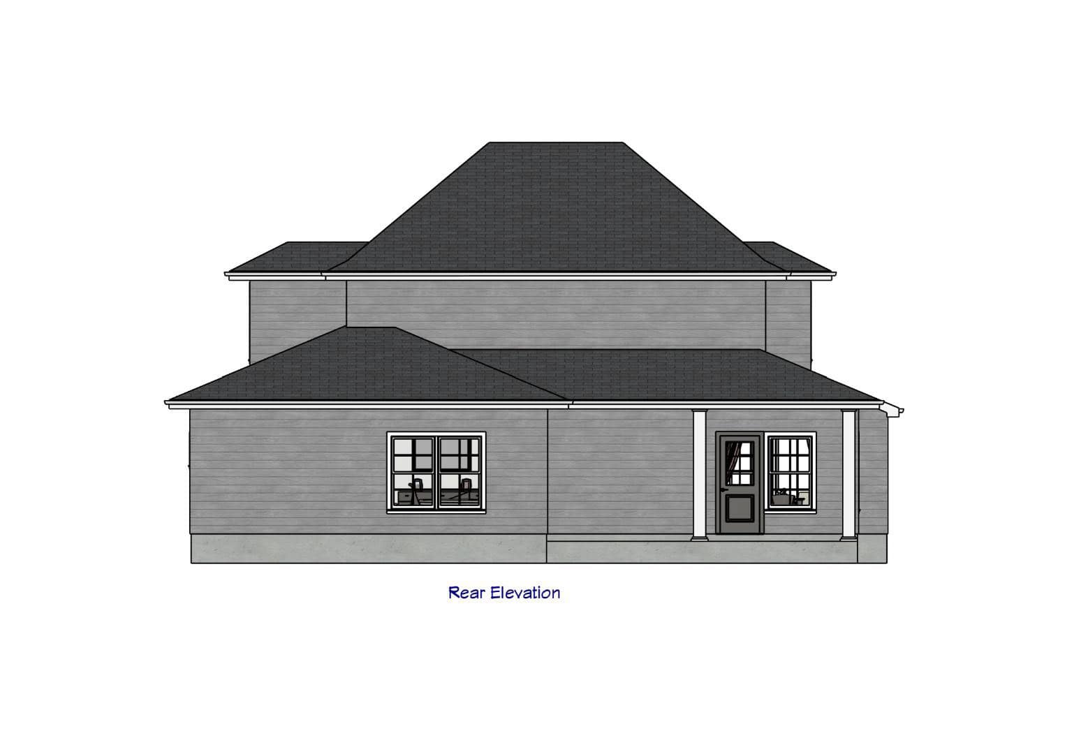 Home Plan Rear Elevation of this 5-Bedroom,2224 Sq Ft Plan -203-1062