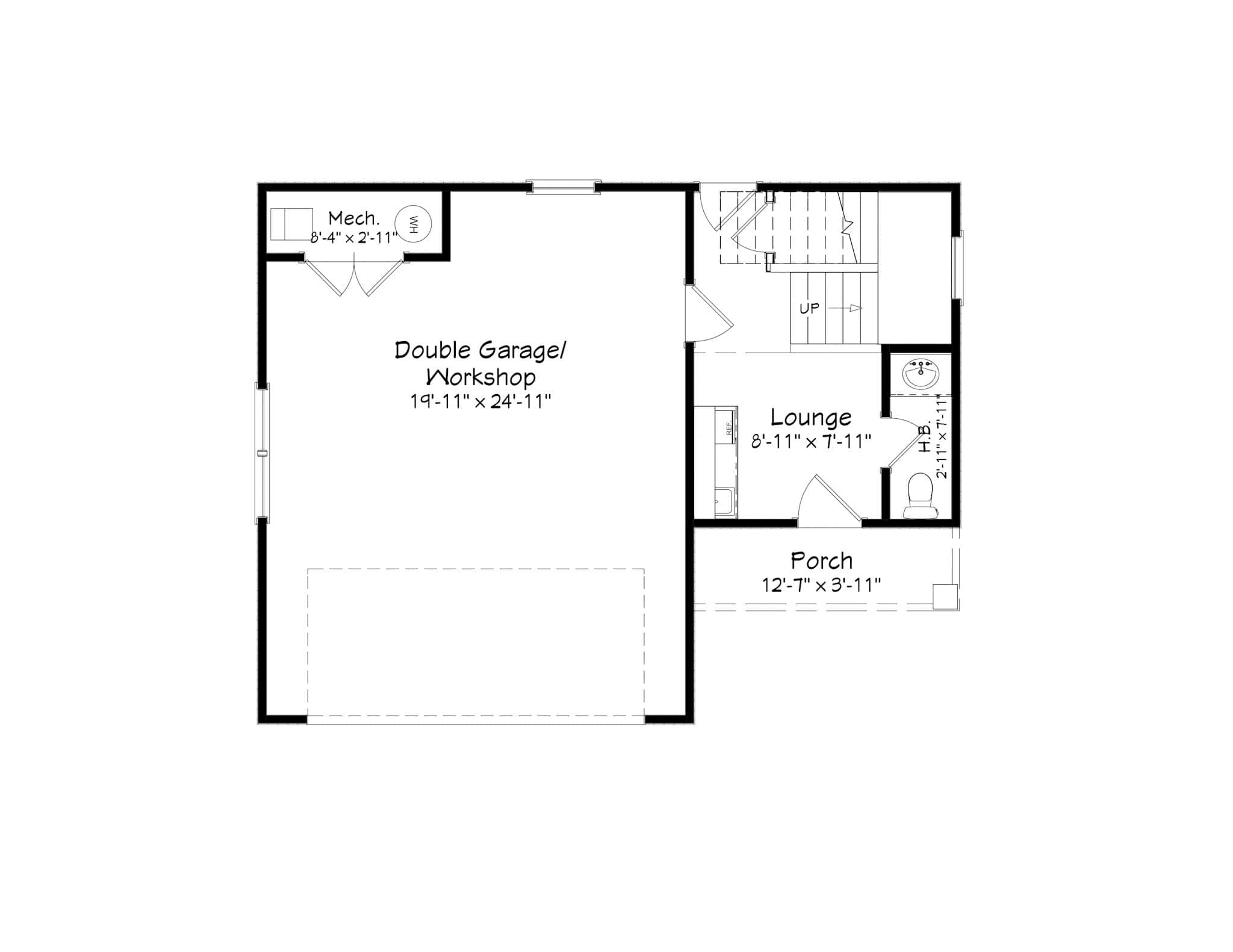 Main Level of Garage w/Apartments Plan #203-1063