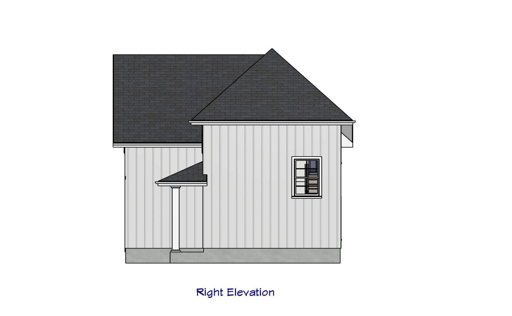 Home Plan Right Elevation of this 1-Bedroom,872 Sq Ft Plan -203-1063