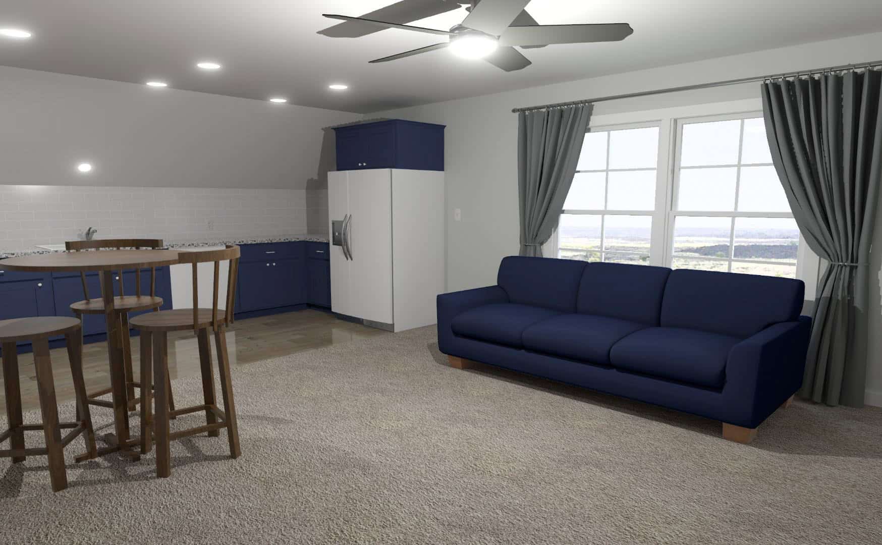 Family Room of this 1-Bedroom,872 Sq Ft Plan -203-1063