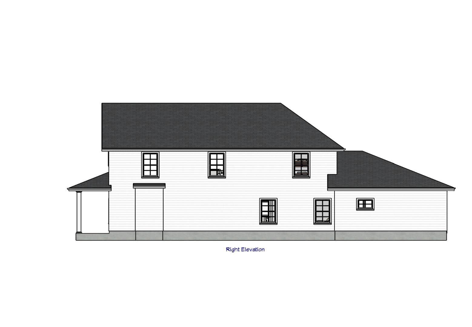 Home Plan Right Elevation of this 3-Bedroom,2056 Sq Ft Plan -203-1064