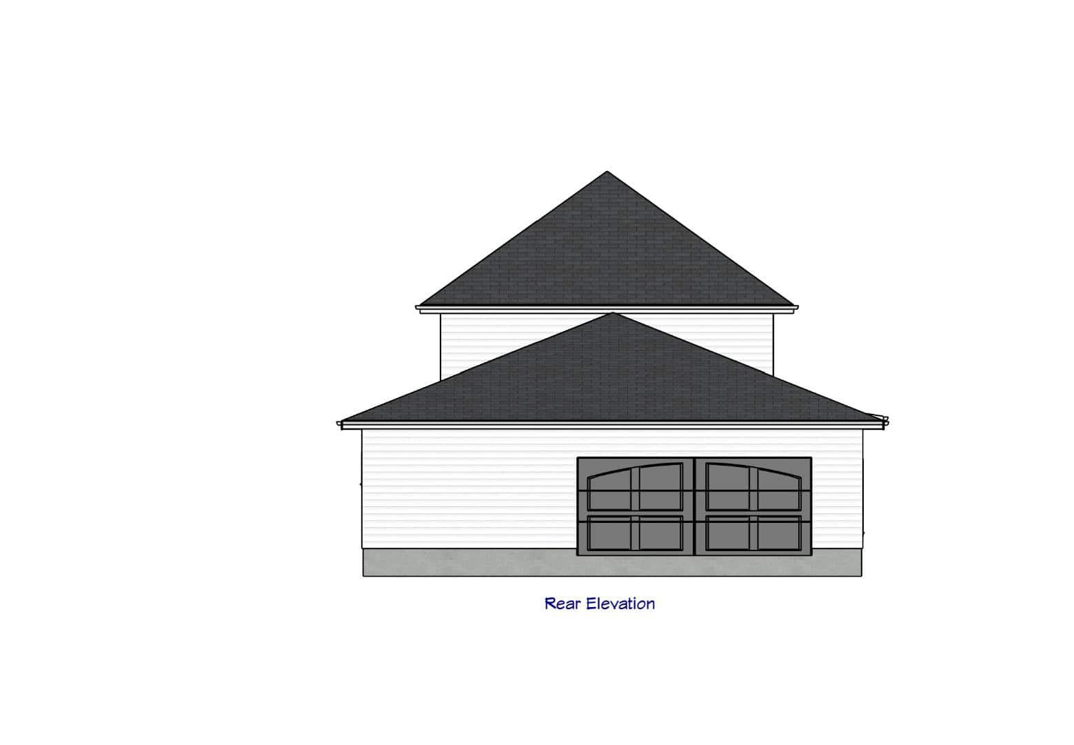 Home Plan Rear Elevation of this 3-Bedroom,2056 Sq Ft Plan -203-1064