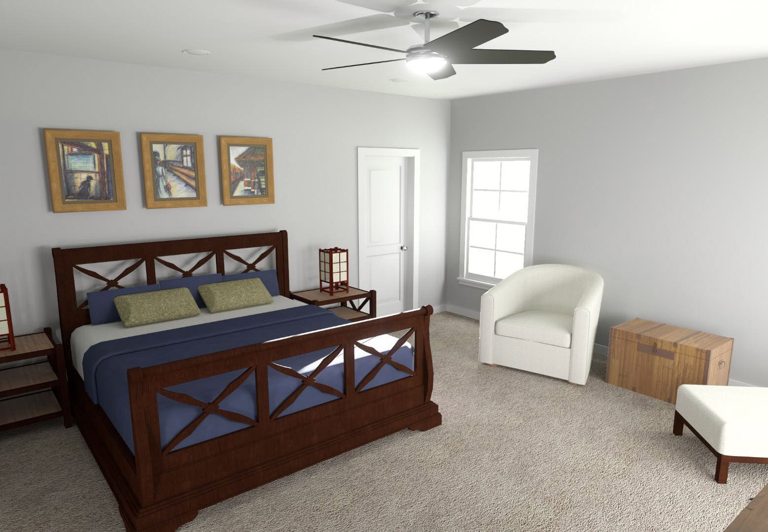 Master Bedroom of this 3-Bedroom,2056 Sq Ft Plan -203-1064