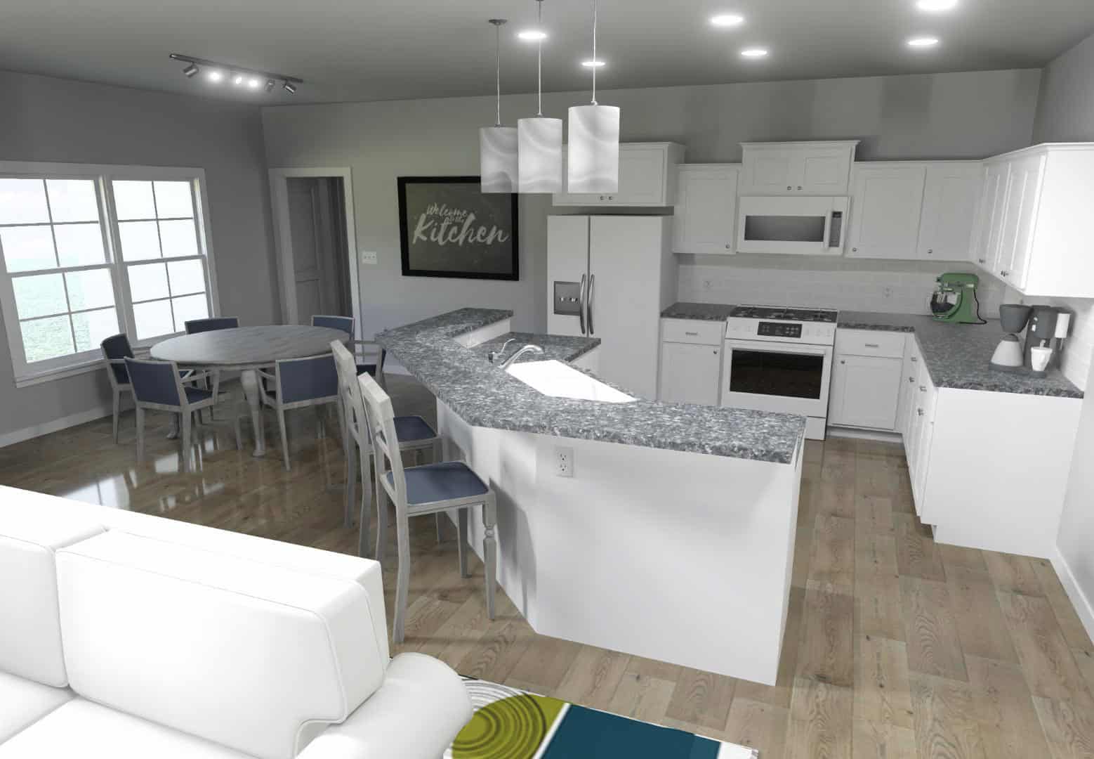 Kitchen: Kitchen Island of this 3-Bedroom,2056 Sq Ft Plan -203-1064
