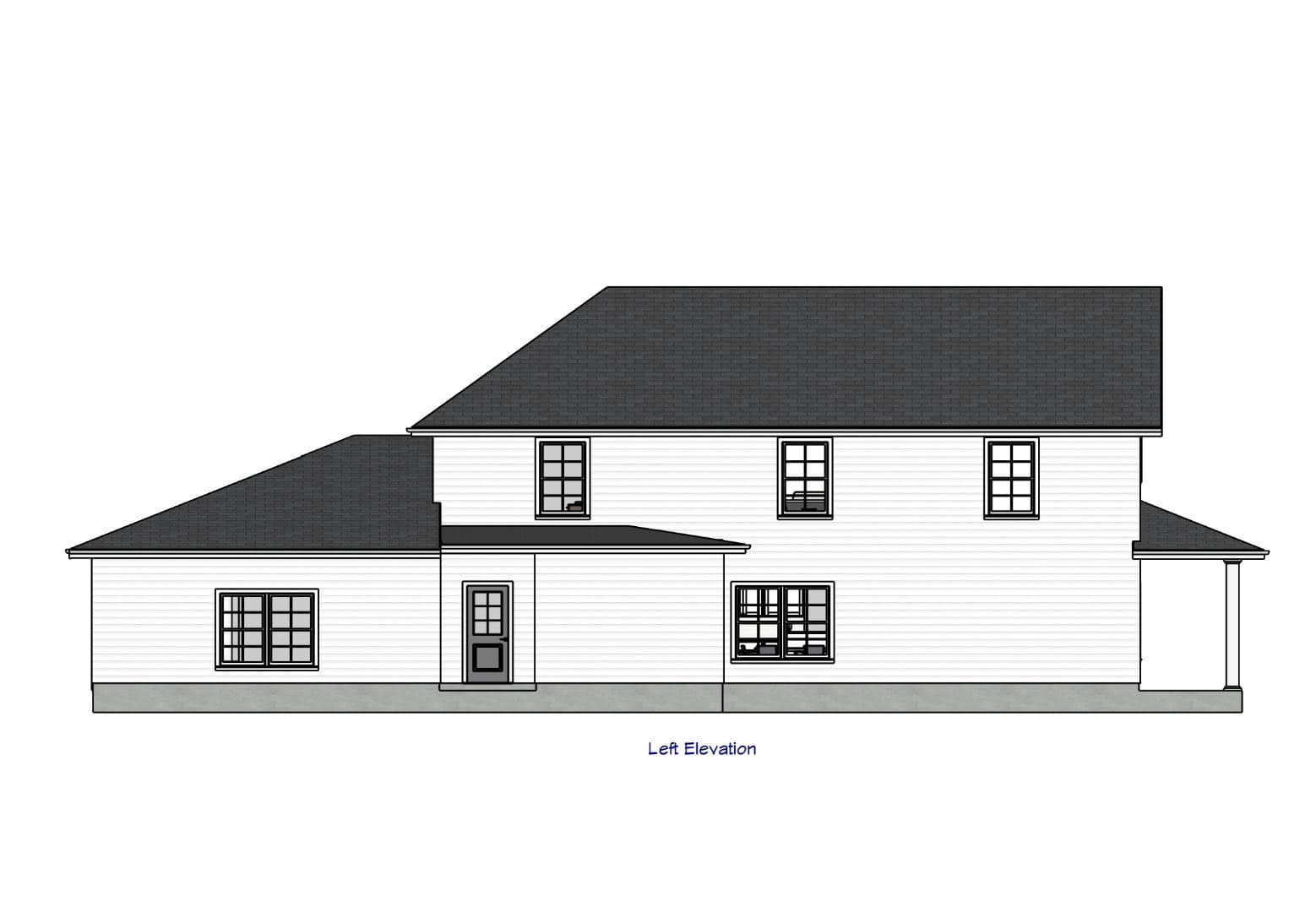 Home Plan Left Elevation of this 3-Bedroom,2056 Sq Ft Plan -203-1064