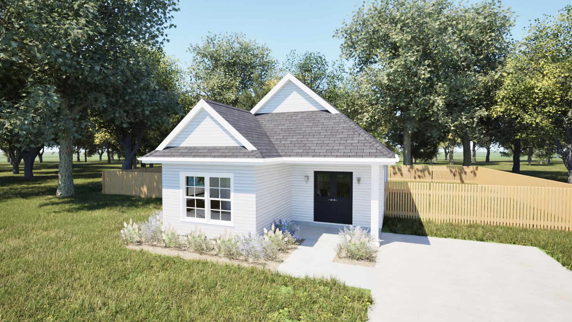 Right Side View of this 2-Bedroom,812 Sq Ft Plan -203-1065