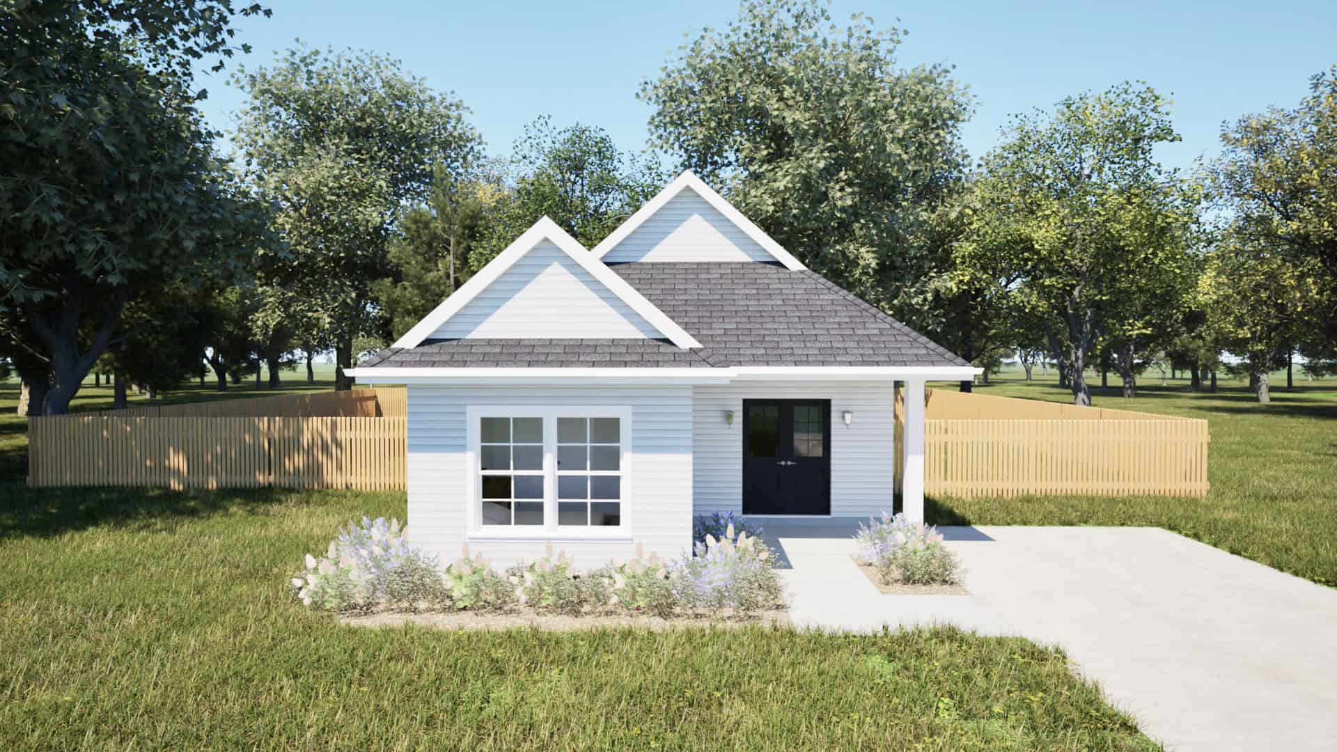 Front View of this 2-Bedroom,812 Sq Ft Plan -203-1065
