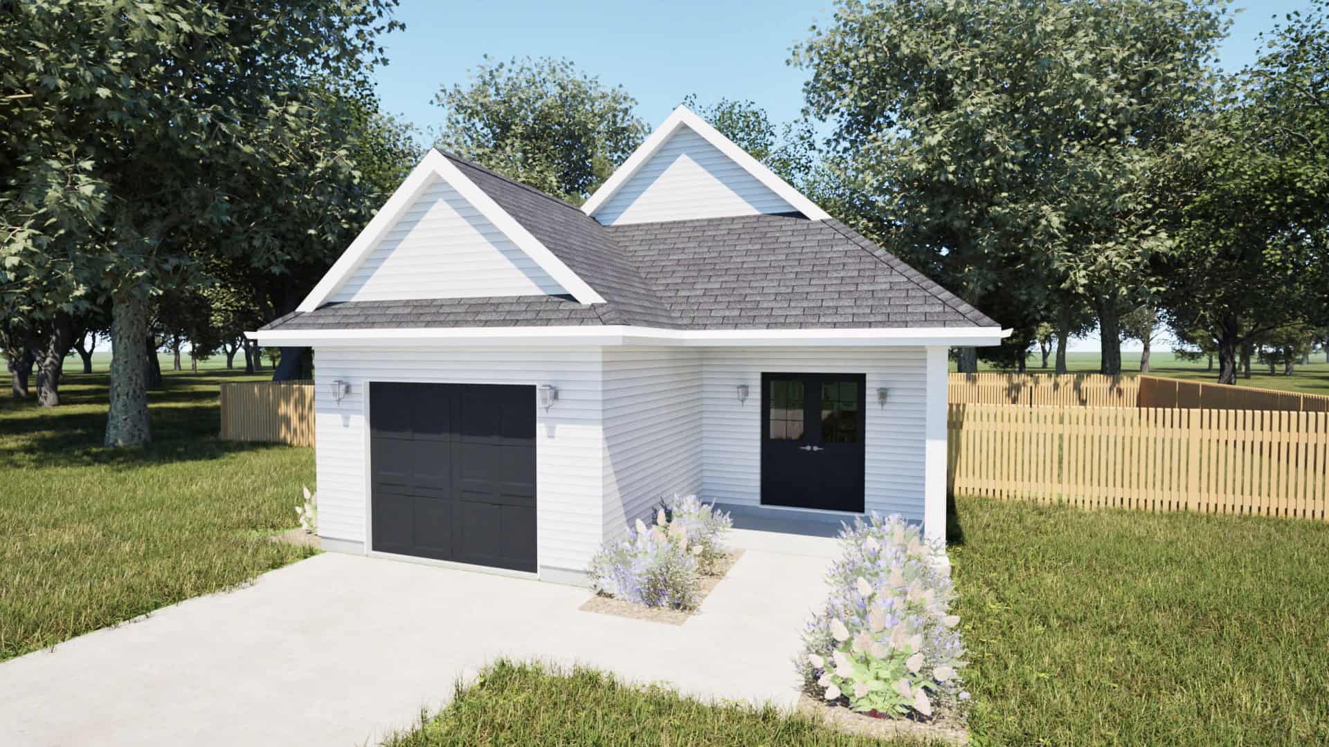 Right Side View of this 1-Bedroom,658 Sq Ft Plan -203-1066