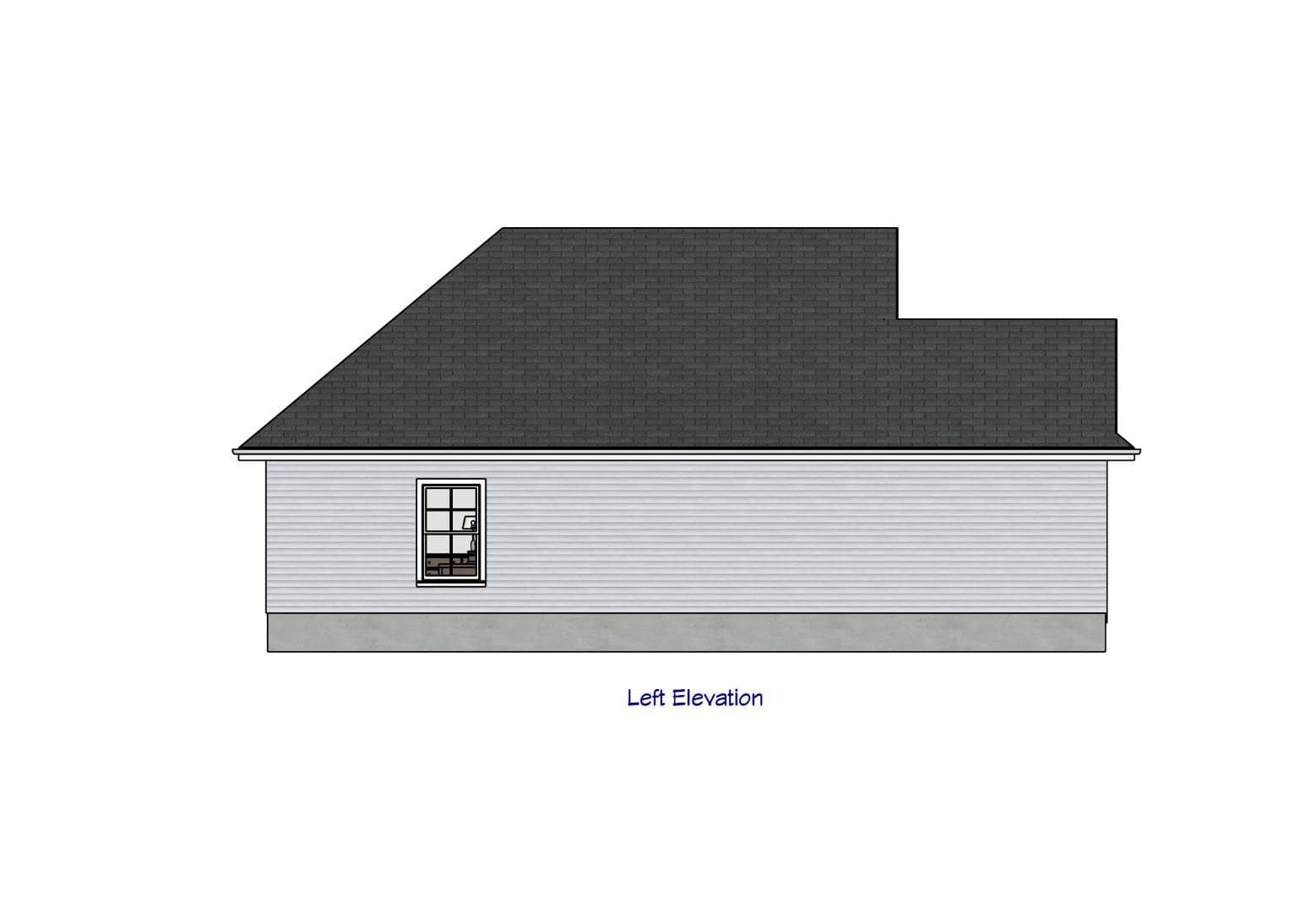 Home Plan Left Elevation of this 1-Bedroom,658 Sq Ft Plan -203-1066