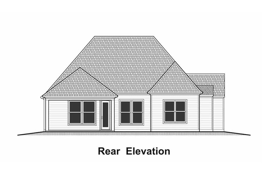 Home Plan Rear Elevation of this 3-Bedroom,1693 Sq Ft Plan -204-1000