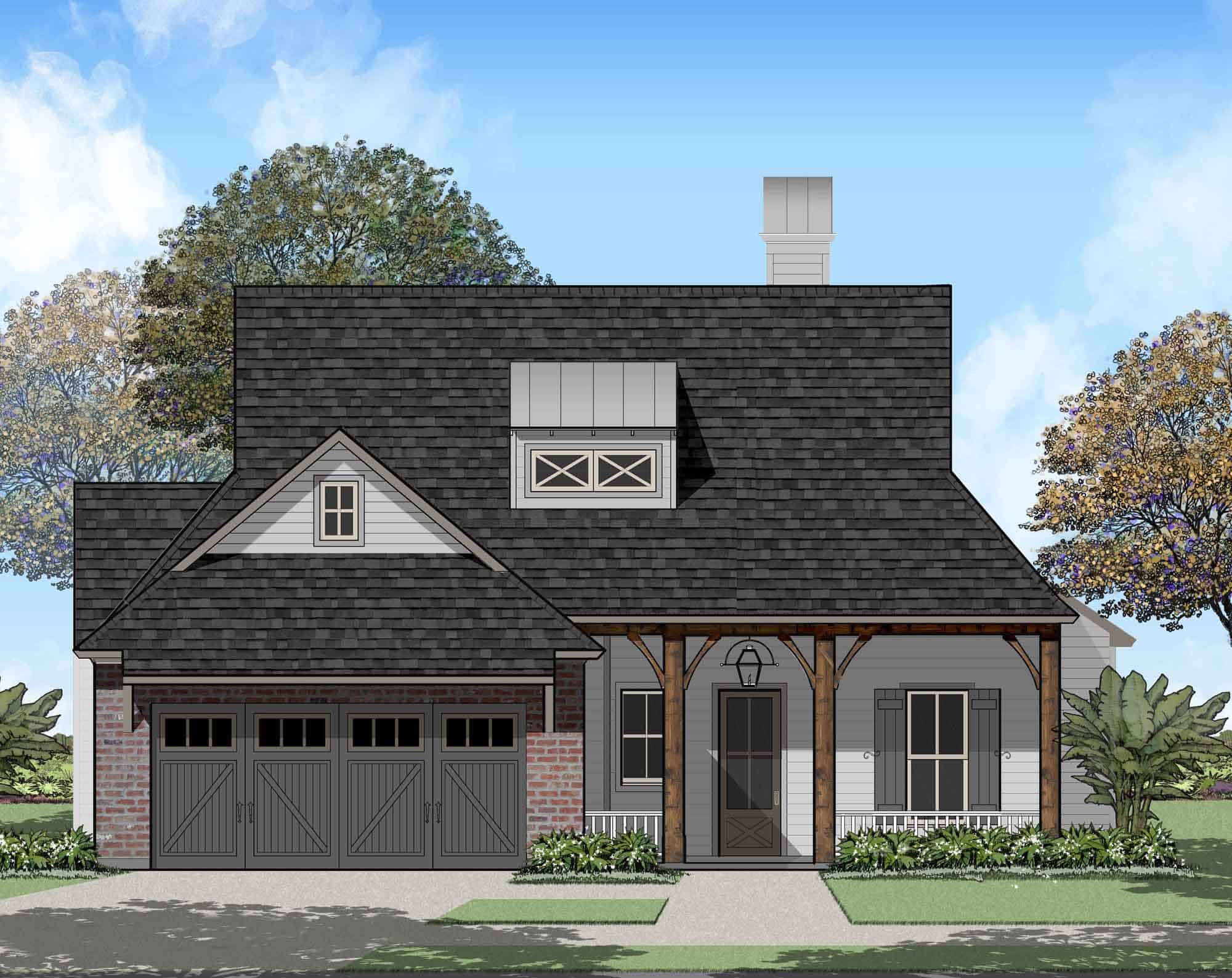 Front View of this 4-Bedroom, 1823 Sq Ft Plan - 204-1004