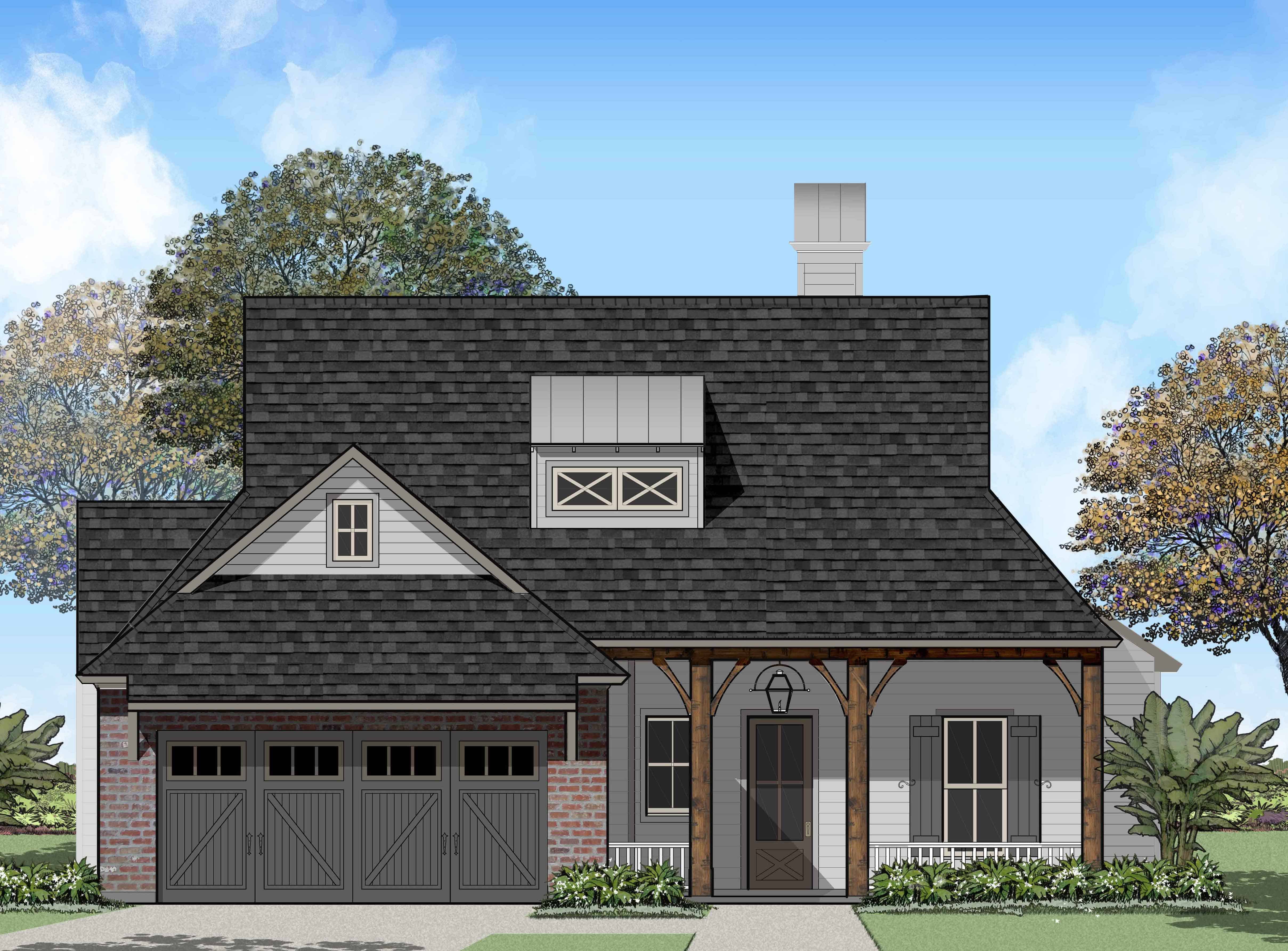 Front View of this 4-Bedroom, 1823 Sq Ft Plan - 204-1004