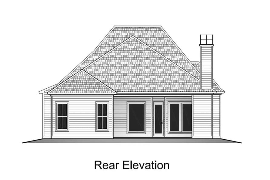 204-1005: Home Plan Rear Elevation