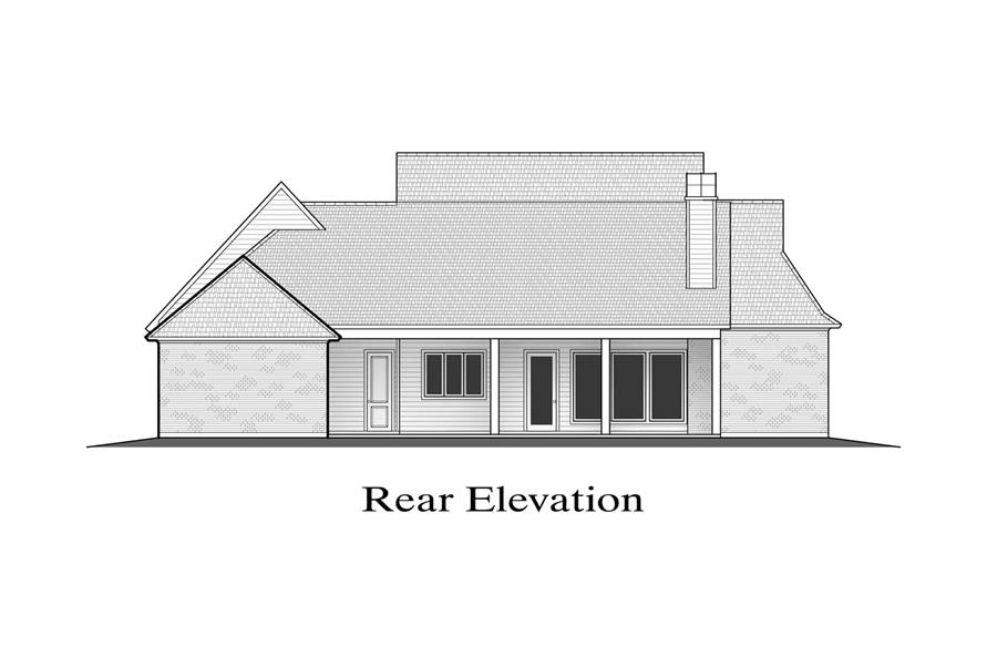 Home Plan Rear Elevation of this 4-Bedroom,3282 Sq Ft Plan -204-1024