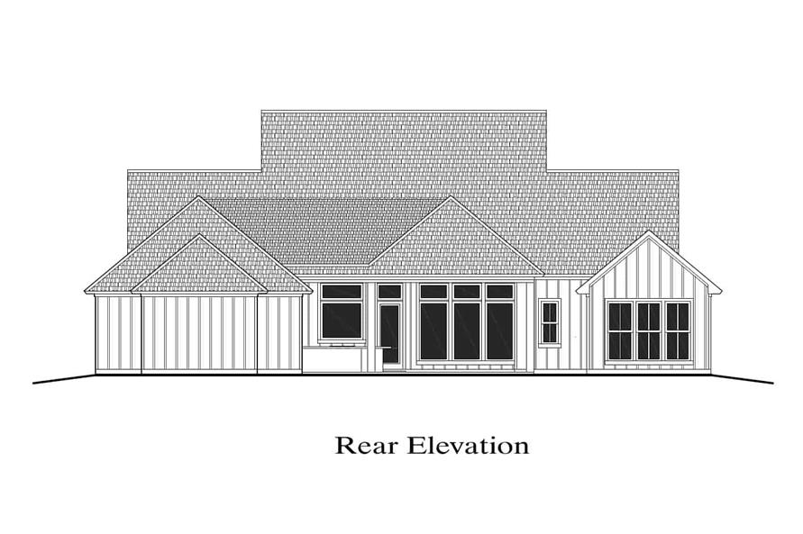 204-1033: Home Plan Rear Elevation