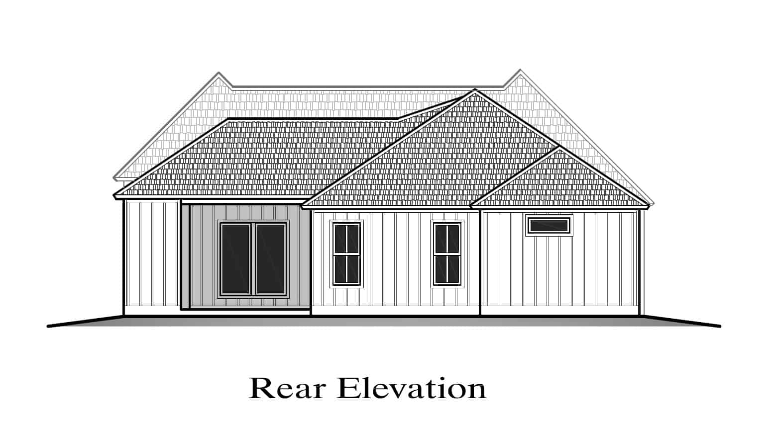 Home Plan Rear Elevation of this 3-Bedroom,2175 Sq Ft Plan -204-1038
