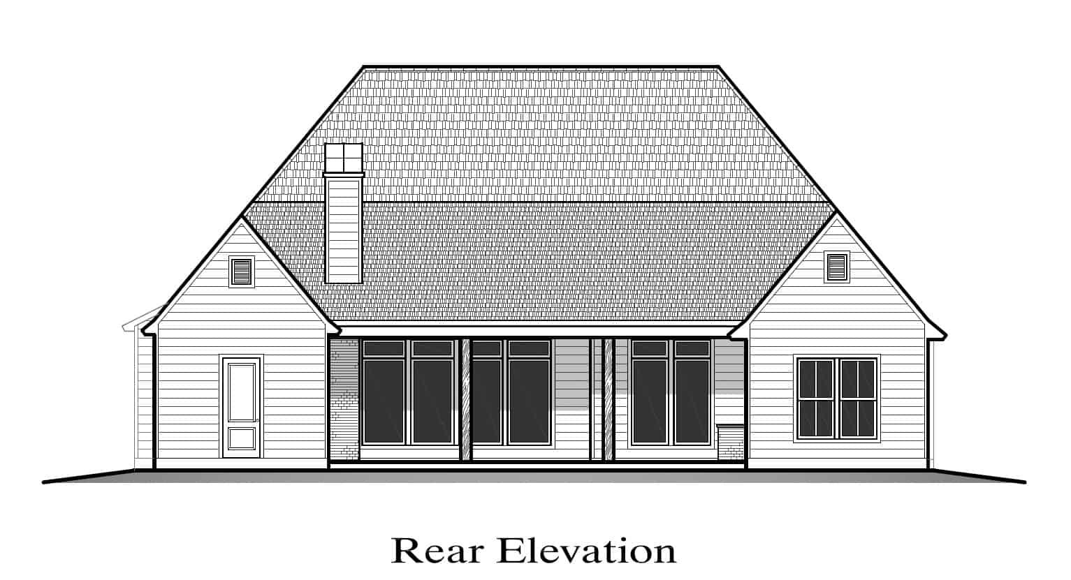 Home Plan Rear Elevation of this 4-Bedroom,2877 Sq Ft Plan -204-1039