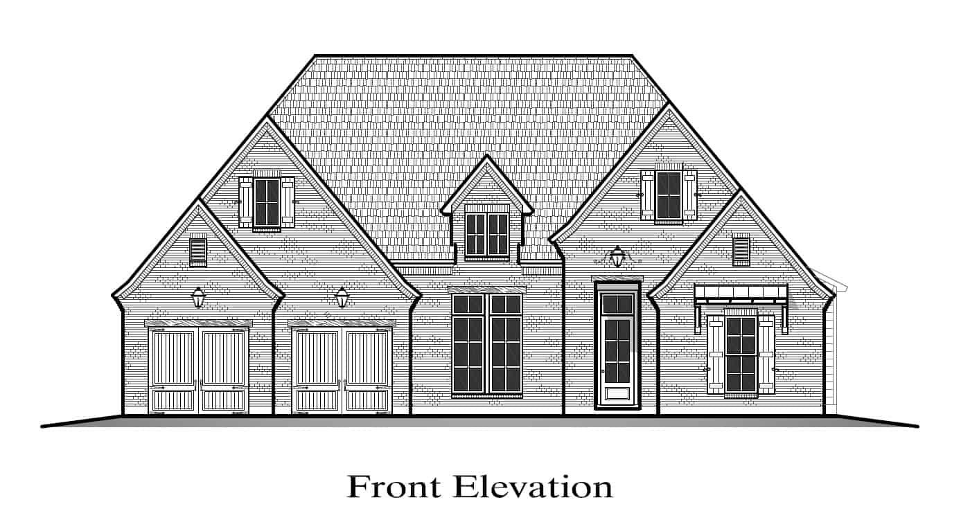 Home Plan Front Elevation of this 4-Bedroom,2877 Sq Ft Plan -204-1039