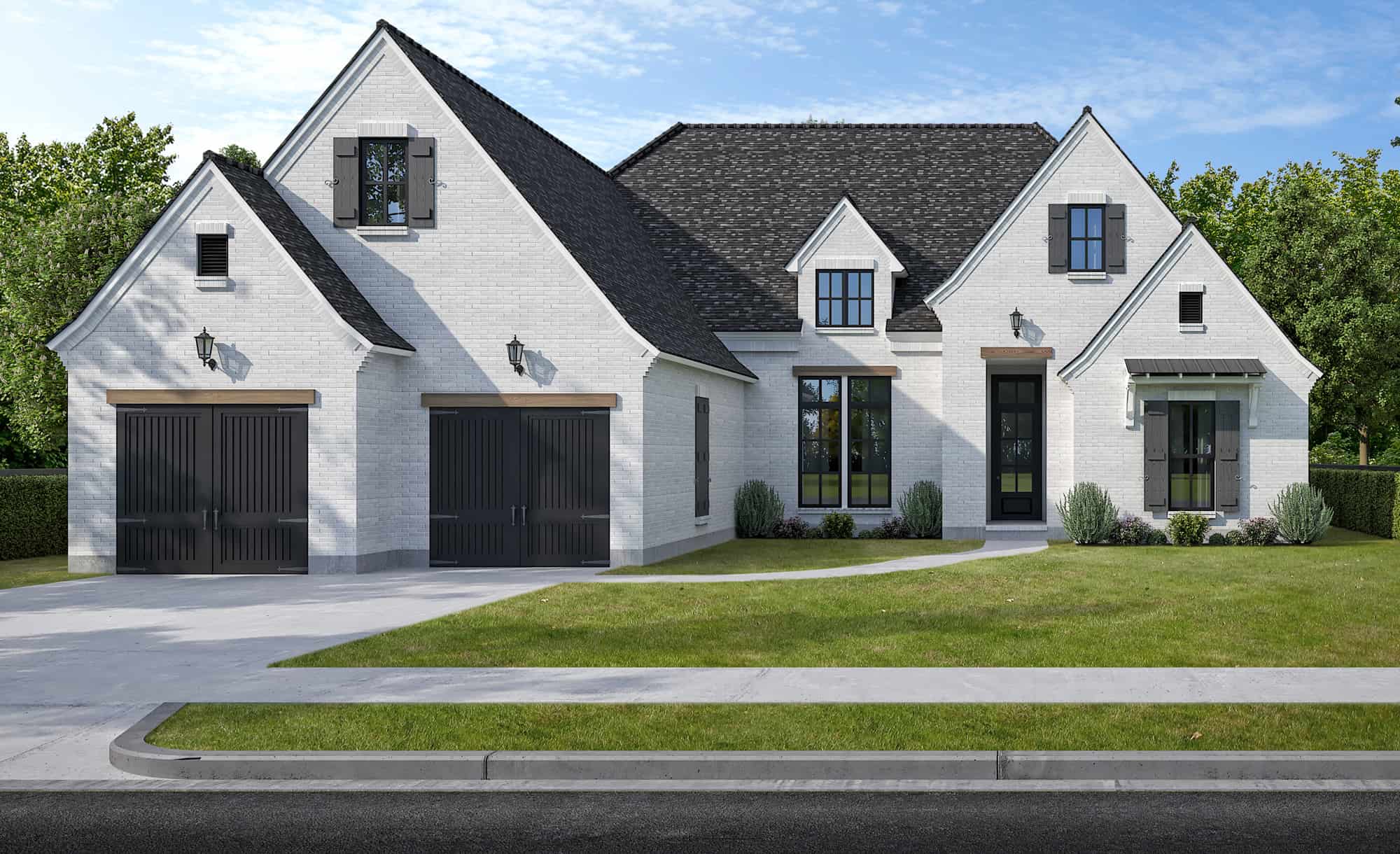 Front elevation of European home (ThePlanCollection: House Plan #204-1039)