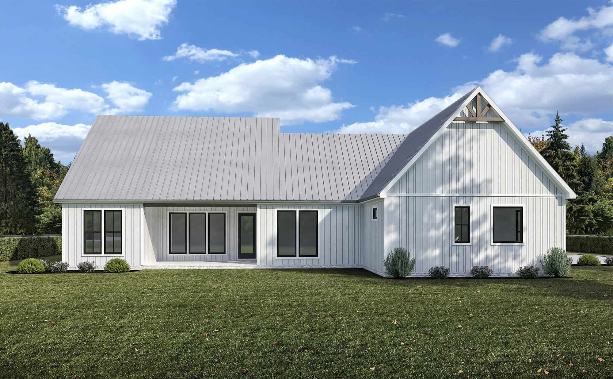 Rear View of this 3-Bedroom,1800 Sq Ft Plan -204-1052