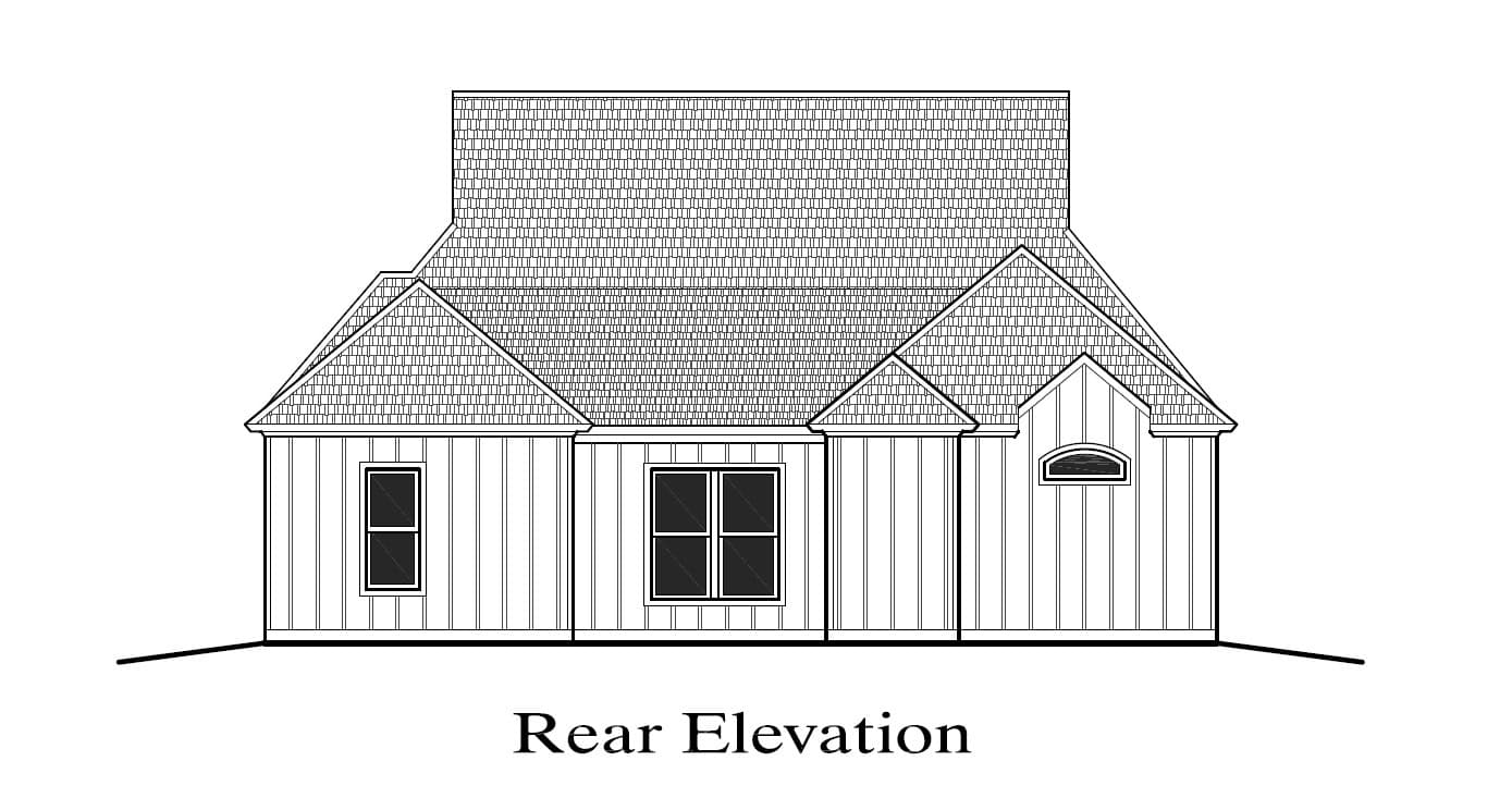 Home Plan Rear Elevation of this 4-Bedroom,1939 Sq Ft Plan -204-1053