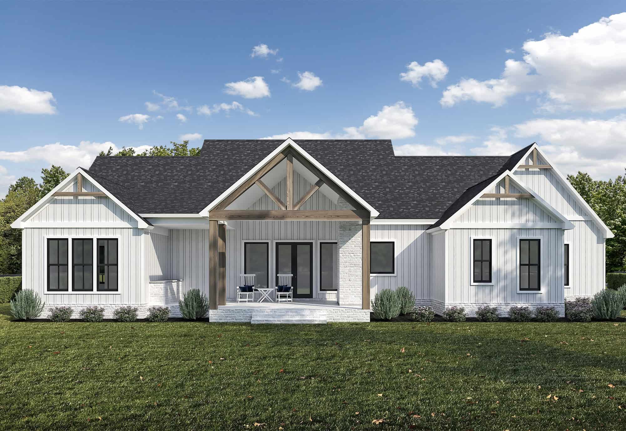 Rear View of this 3-Bedroom,2177 Sq Ft Plan -204-1054