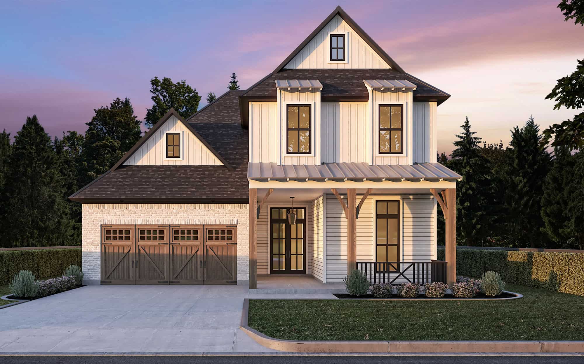 Front View of this 4-Bedroom,2665 Sq Ft Plan -204-1057