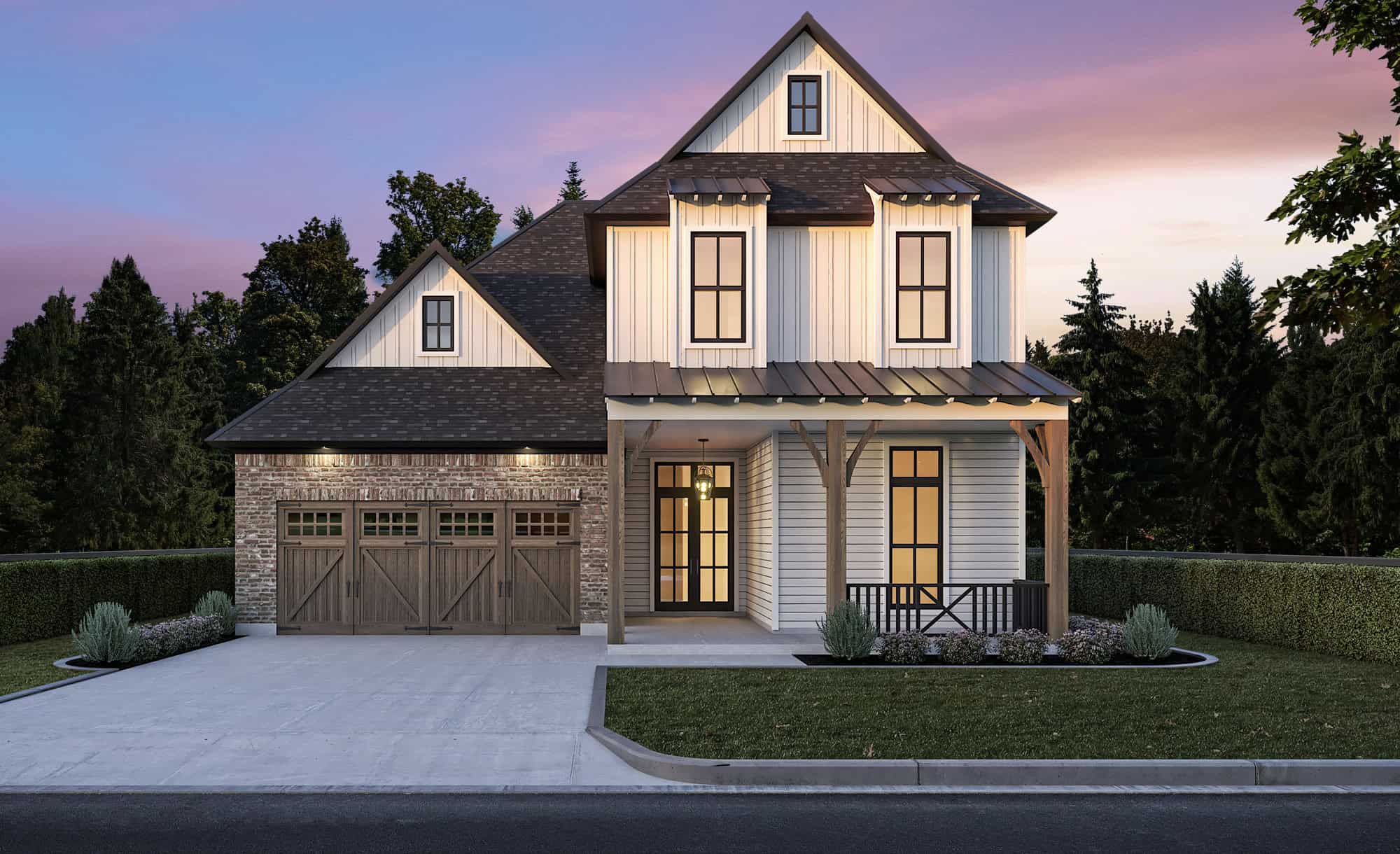 Front View of this 4-Bedroom,2665 Sq Ft Plan -204-1057