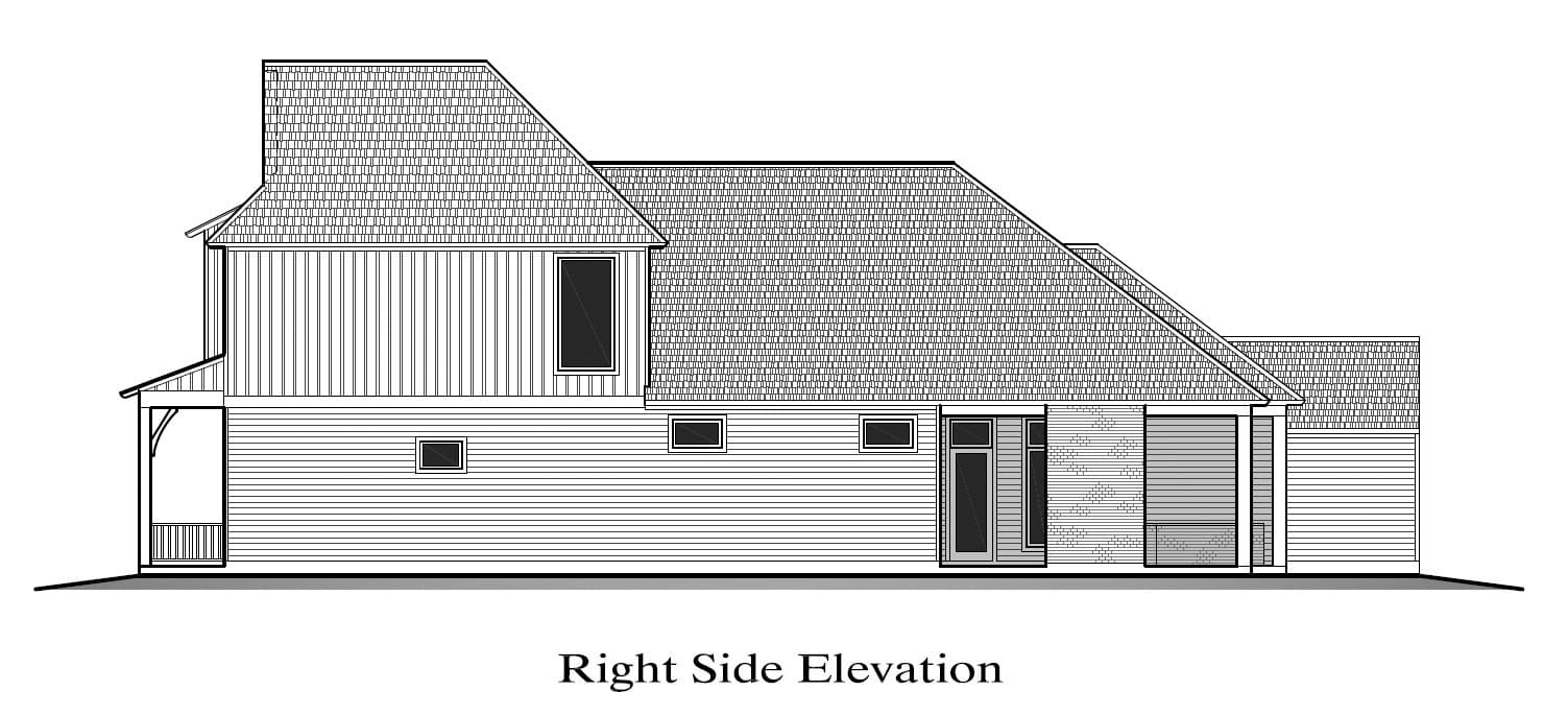 Home Plan Right Elevation of this 4-Bedroom,2665 Sq Ft Plan -204-1057
