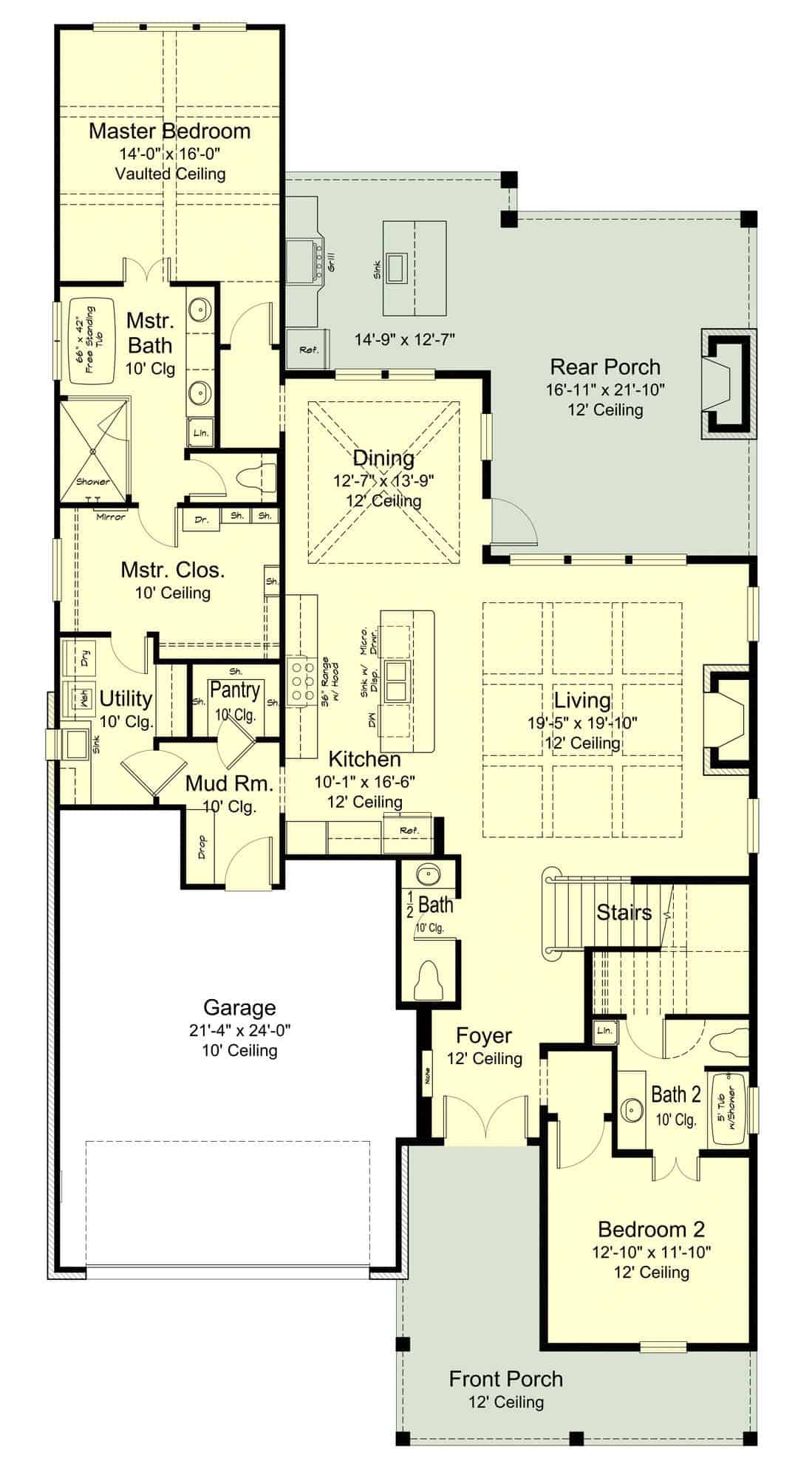 Main Level of Country Plan #204-1057