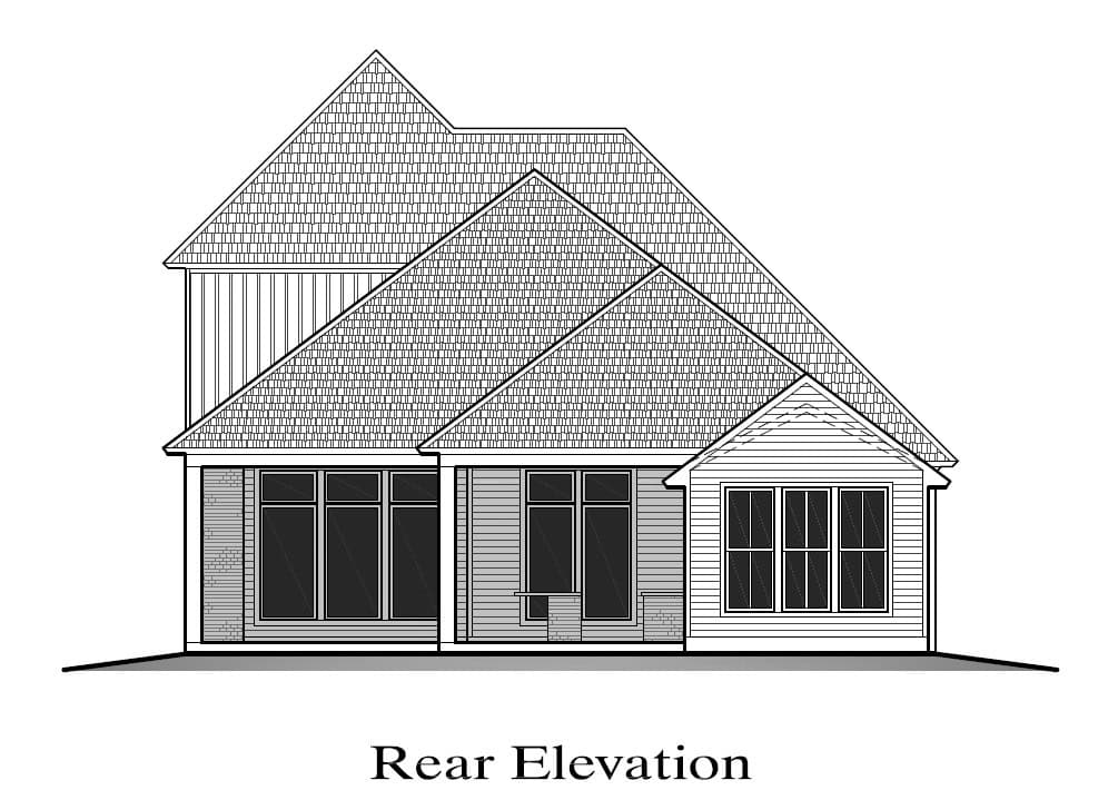 Home Plan Rear Elevation of this 4-Bedroom,2665 Sq Ft Plan -204-1057