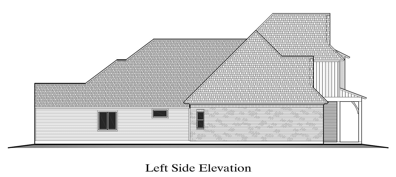Home Plan Left Elevation of this 4-Bedroom,2665 Sq Ft Plan -204-1057