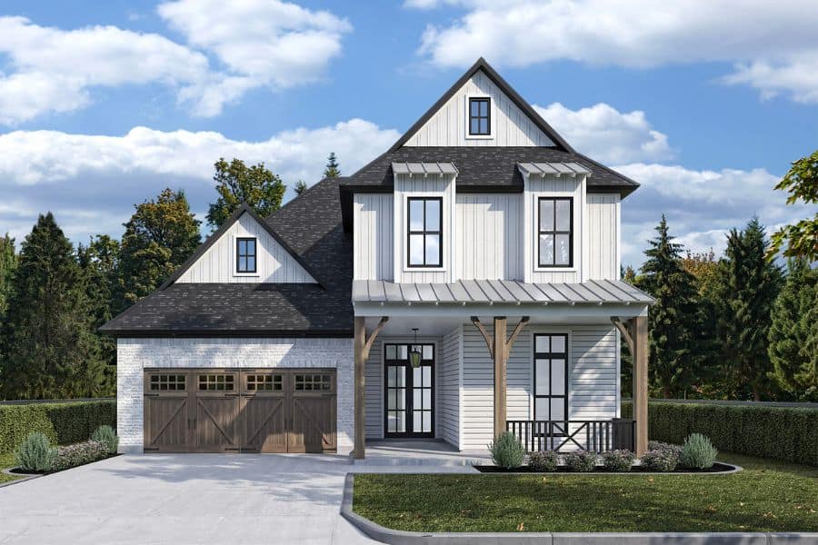 Front elevation of Country home (ThePlanCollection: House Plan #204-1057)