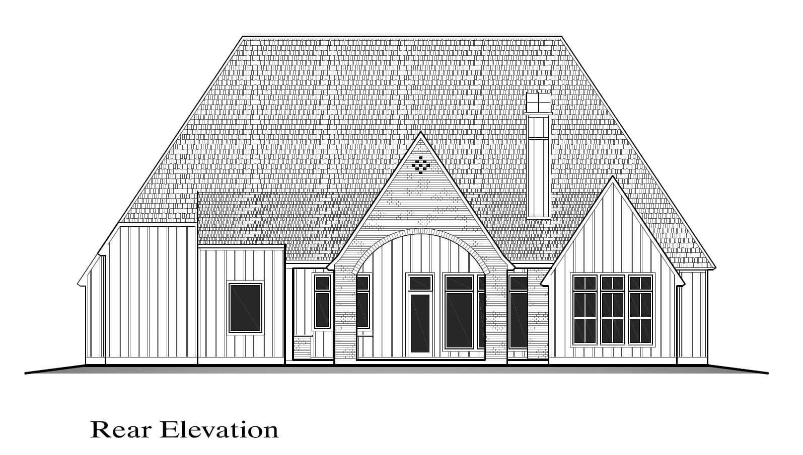 Home Plan Rear Elevation of this 4-Bedroom,3410 Sq Ft Plan -204-1059