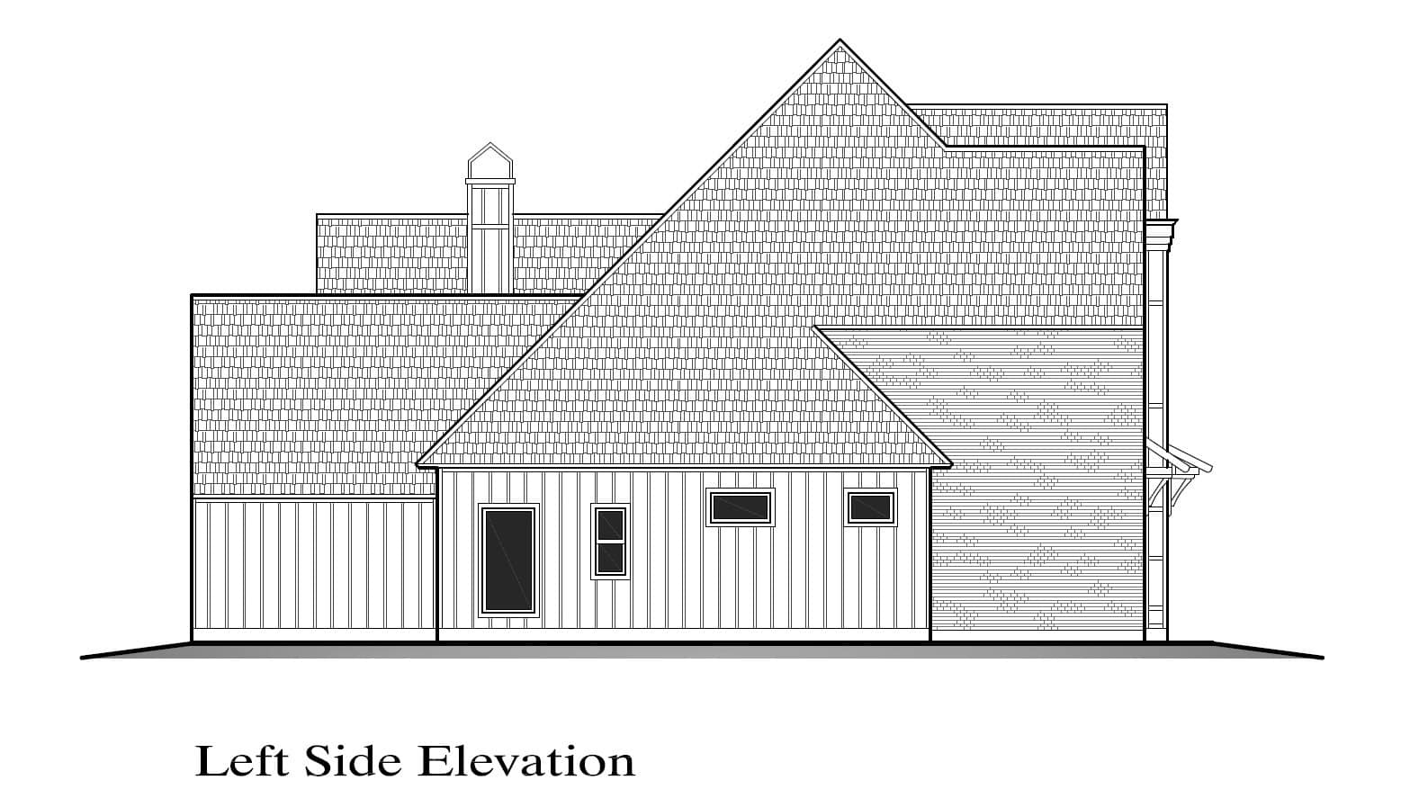 Home Plan Left Elevation of this 4-Bedroom,3410 Sq Ft Plan -204-1059