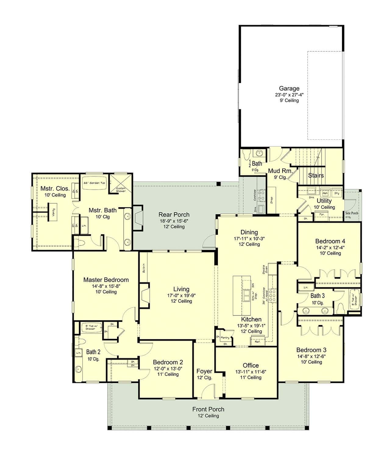 Main Level of Southern Plan #204-1060