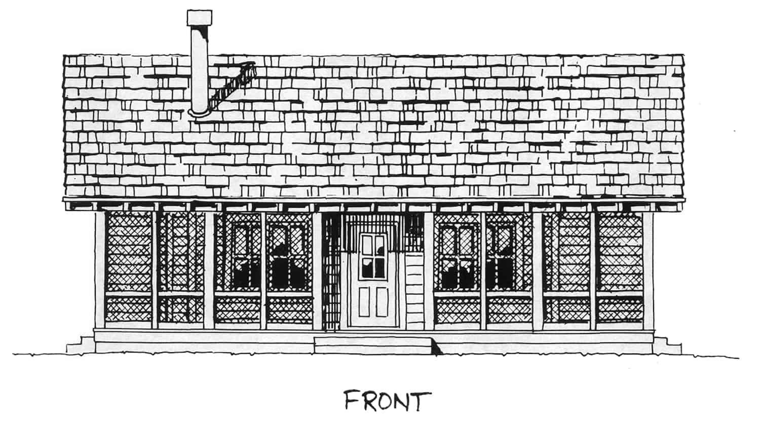Home Plan Front Elevation of this 2-Bedroom,1031 Sq Ft Plan -205-1001