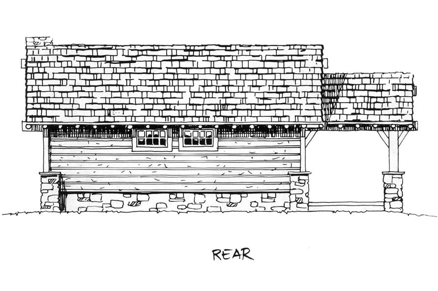 205-1003: Home Plan Rendering-Rear View
