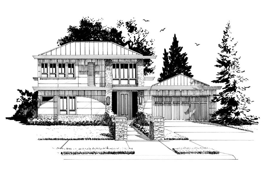 205-1004: Home Plan Front Elevation