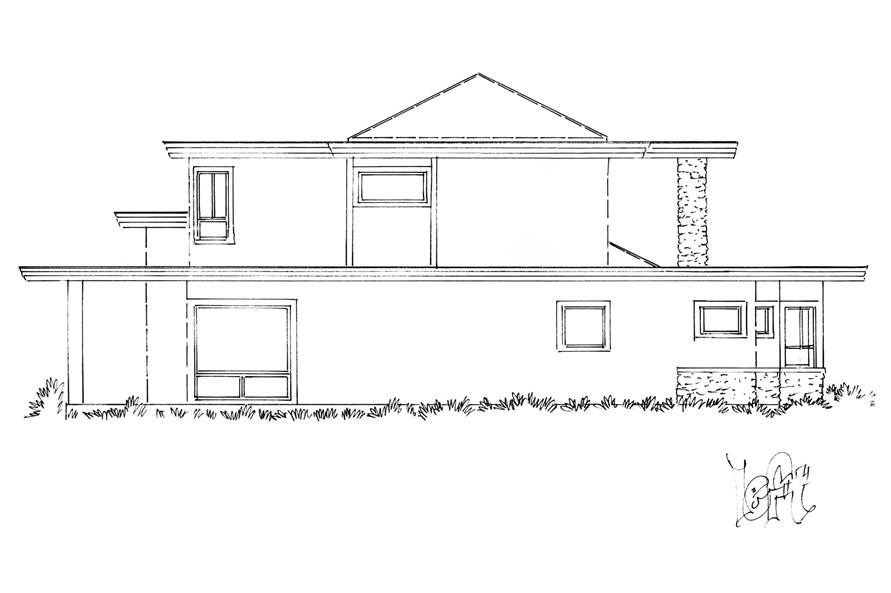 Home Plan Left Elevation of this 4-Bedroom,2343 Sq Ft Plan -205-1004
