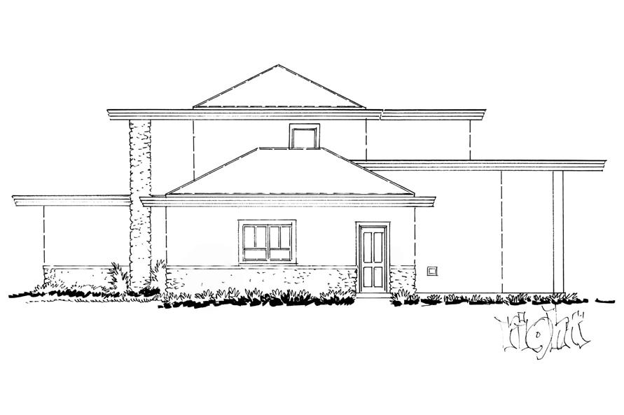 Home Plan Right Elevation of this 4-Bedroom,2343 Sq Ft Plan -205-1004