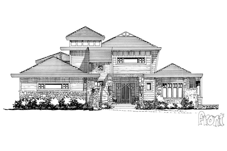 205-1008: Home Plan Front Elevation