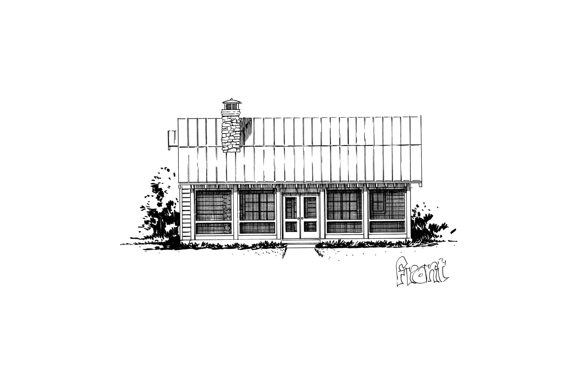 Home Plan Front Elevation of this 3-Bedroom,1371 Sq Ft Plan -205-1011