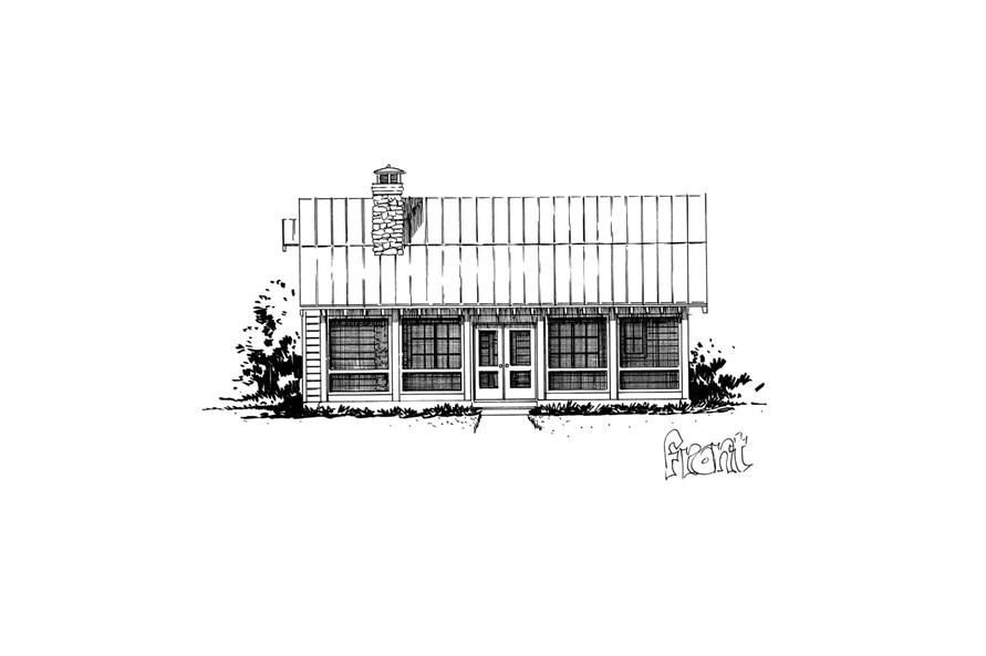 205-1011: Home Plan Front Elevation