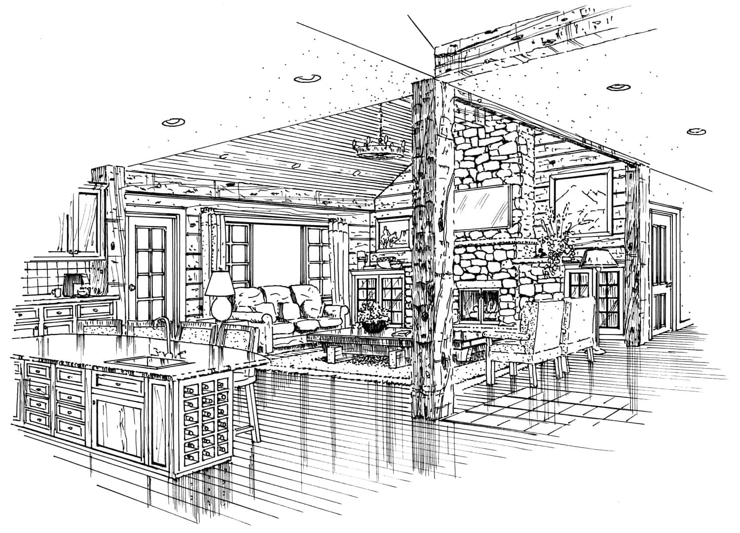 Great Room of this 3-Bedroom, 2007 Sq Ft Plan - 205-1012