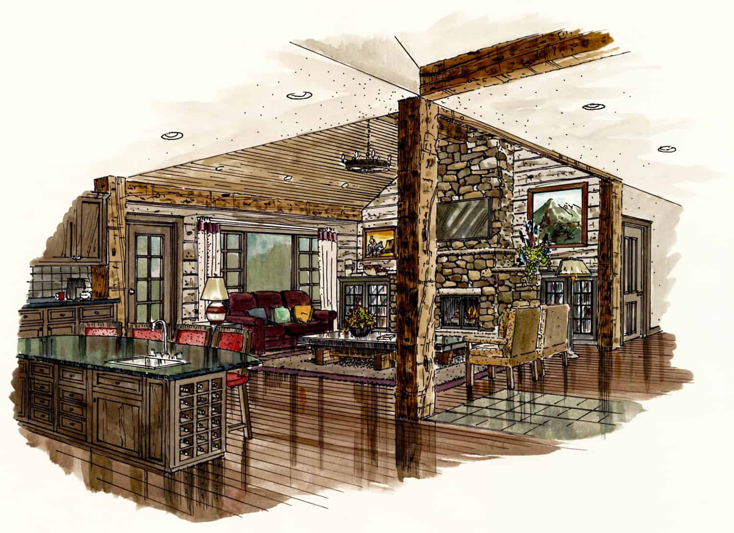 Great Room of this 3-Bedroom, 2007 Sq Ft Plan - 205-1012