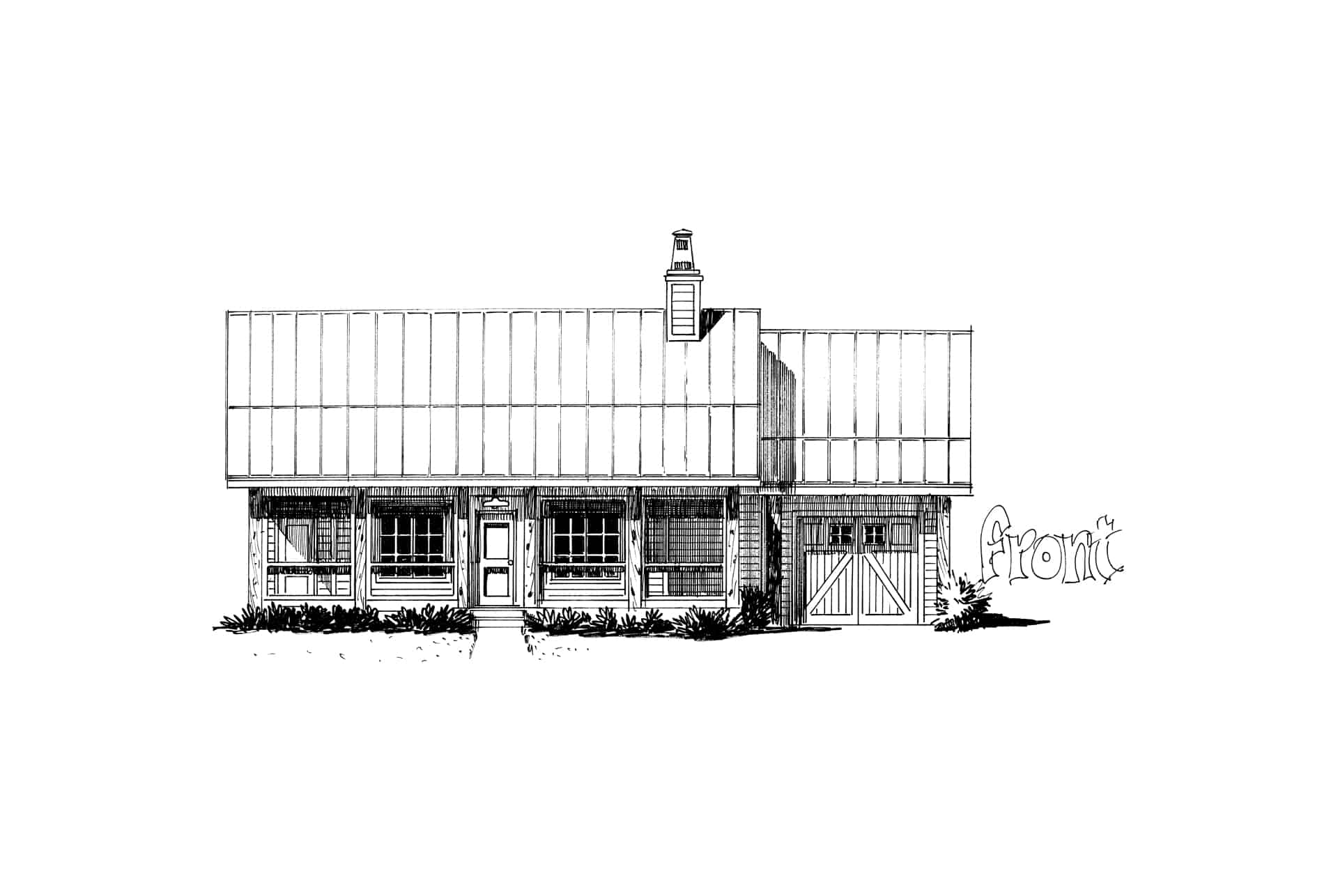 Home Plan Front Elevation of this 3-Bedroom,1676 Sq Ft Plan -205-1015