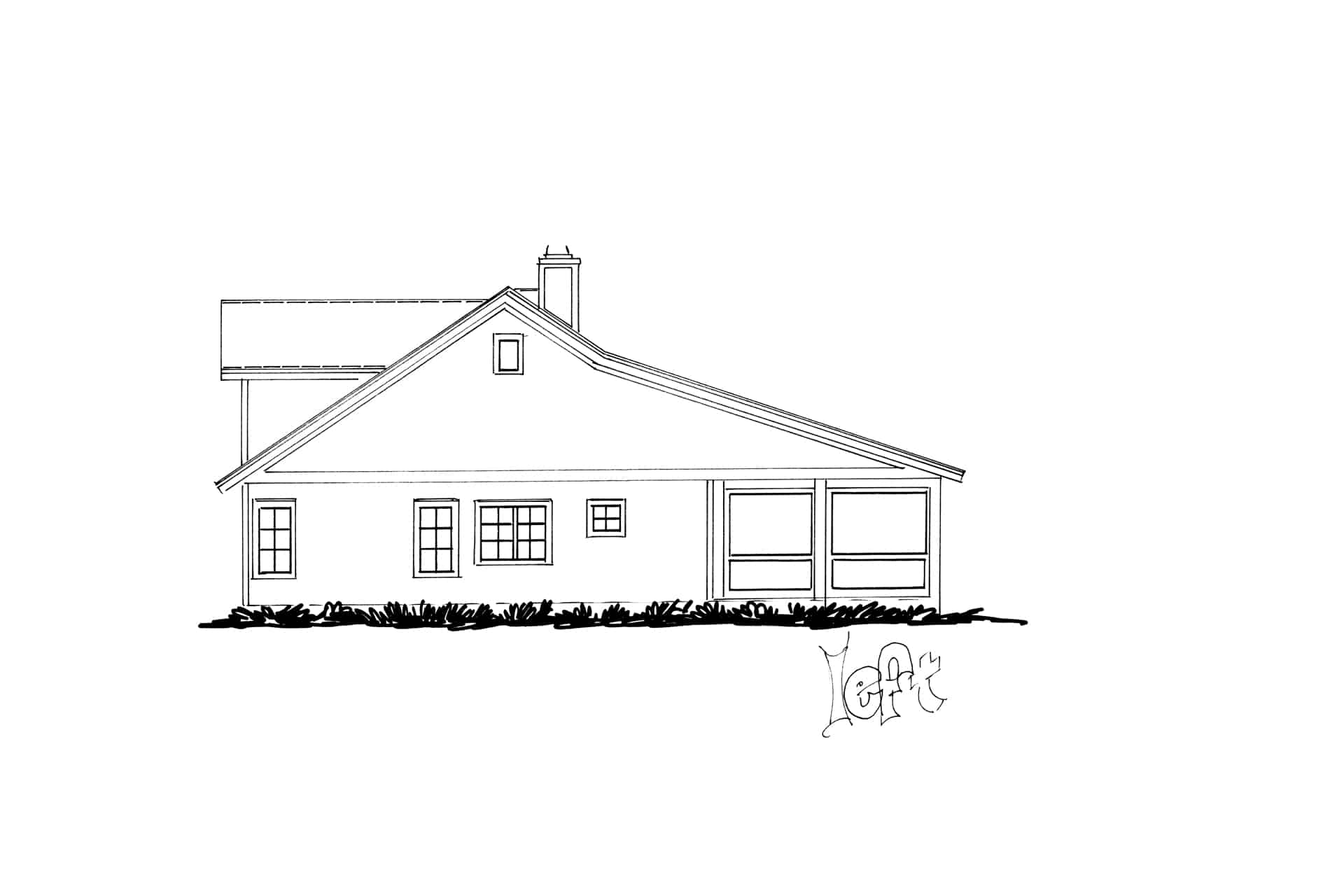 Home Plan Left Elevation of this 3-Bedroom,1676 Sq Ft Plan -205-1015